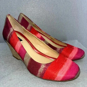 Alex Marie Cork Wedge heel shoe unique colorful whimsical